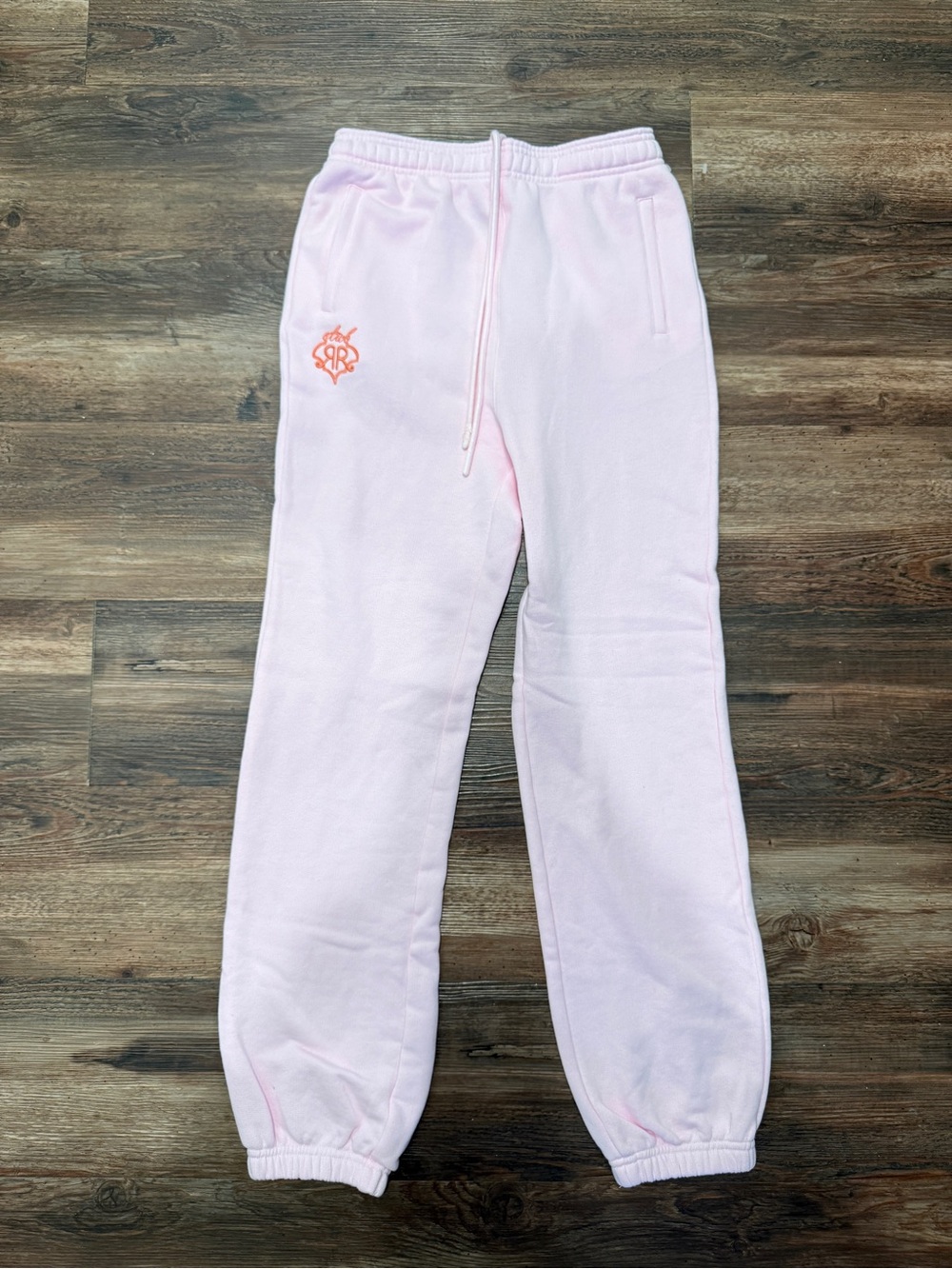 Roller Rabbit Light Pink Fleece Joggers with Embroidered Logo